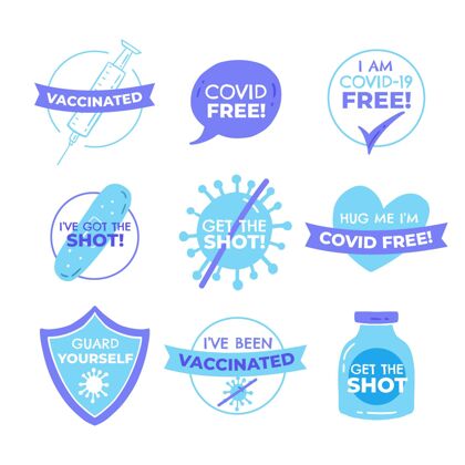 设置有机平板疫苗接种运动徽章收集运动流感大流行
