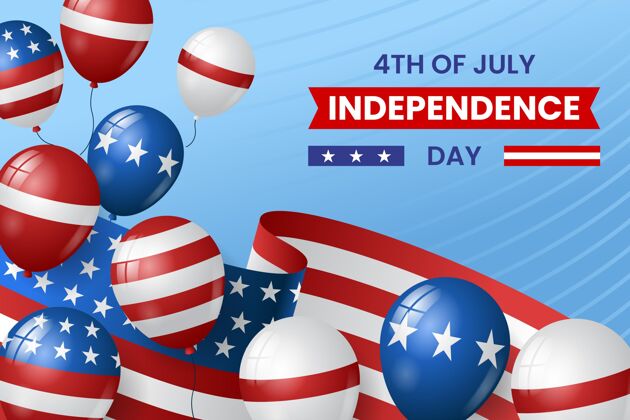 现实真实的七月四日-独立日气球背景背景独立日美国