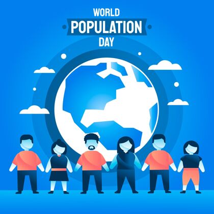 问题世界人口日插图平面设计全球人口世界