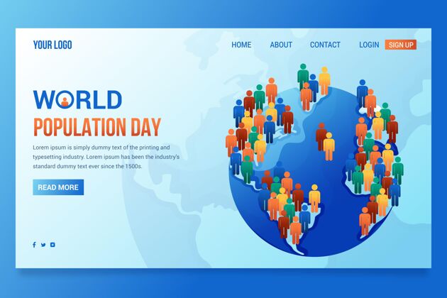 世界人口日梯度世界人口日登陆页模板人口全球人口网页模板
