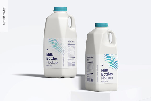 品牌64盎司牛奶瓶模型 前视图牛奶牛奶瓶包装