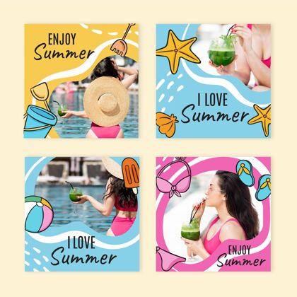 包装手绘夏季instagram帖子集附照片夏季InstagramInstagram发布收藏