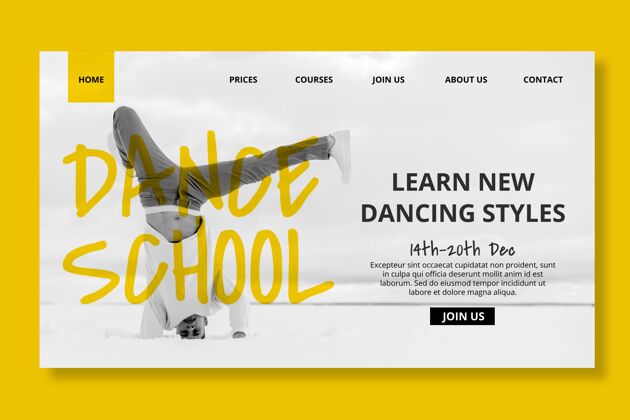艺术家舞蹈学校登陆页面模板与男舞者登陆页模板网页模板男舞者