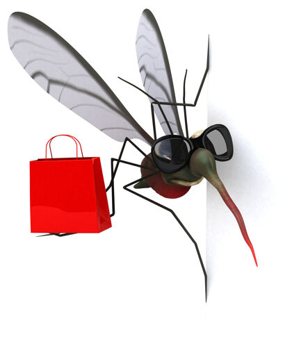 销售蚊子3d插图细菌购物袋健康