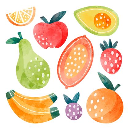 美味手绘水彩画水果系列美味食品水彩画