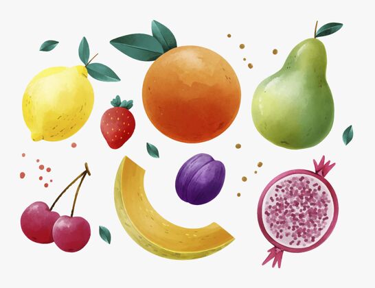 营养手绘水彩画水果系列健康水果收藏美味
