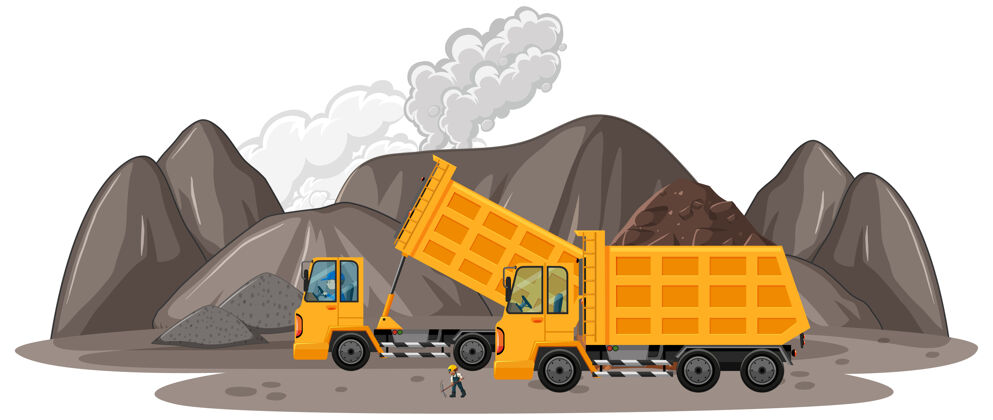 地下建筑卡车的煤矿开采说明风景环境煤炭