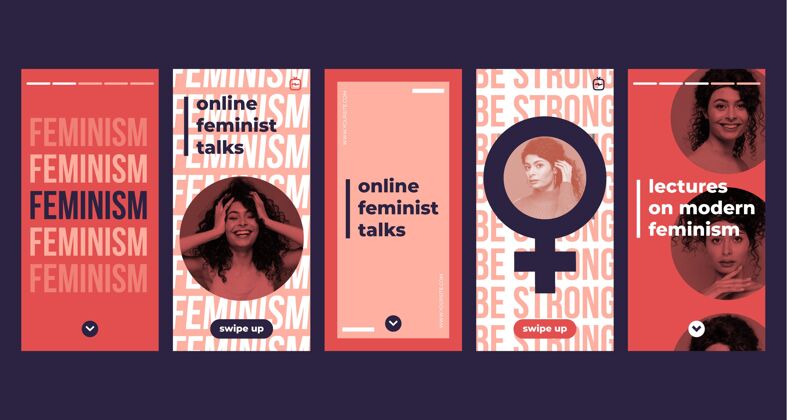 故事女权主义instagram故事模板与照片权利团结运动