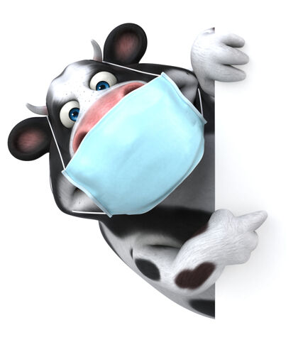 动物有趣的三维卡通牛面具流感奶牛3d