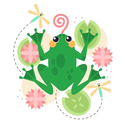 自然平面设计可爱青蛙插画小可爱青蛙