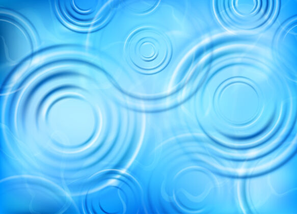 圆水涟漪与清澈的水漩涡现实背景背景清晰涟漪