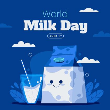 牛奶有机平面世界牛奶日插画活动平面平面设计