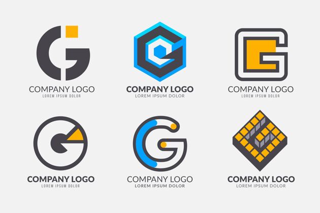 Corporate平面设计g字母标志集BrandidentityCompany