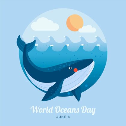 地球手绘世界海洋日插图世界海洋日海洋活动