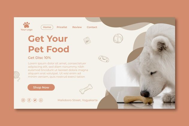 美味动物食品登录页模板营养健康动物