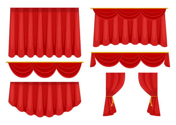 活动时尚的红色窗帘平面图片集红色优雅电影院