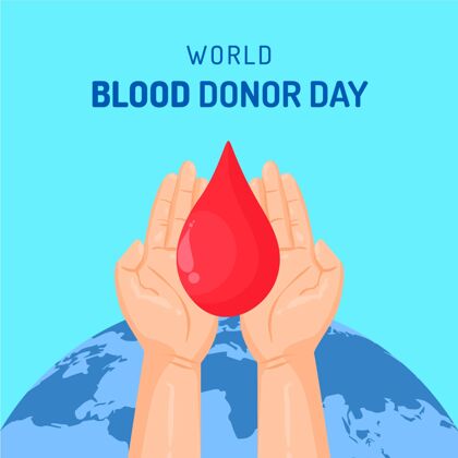 献血手绘世界献血者日插画全球活动世界献血者日