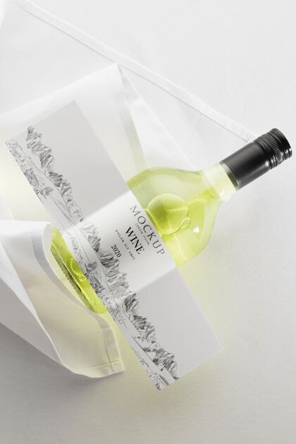 模型酒瓶标签模型平放标签模型标签葡萄酒瓶