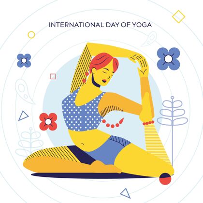 全球国际瑜伽日插图平面活动国际