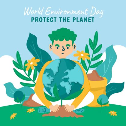 庆典手绘世界环境日拯救地球插图环境环境日世界环境日