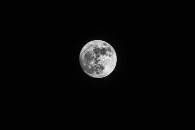 行星在夜空中拍摄的惊心动魄的满月的低角度镜头月光地球月亮