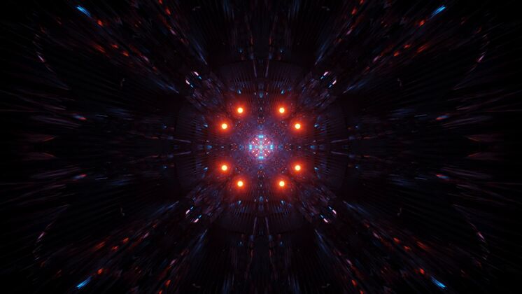 宇宙彩色激光宇宙背景-一个完美的壁纸插图3d渲染灯光图案