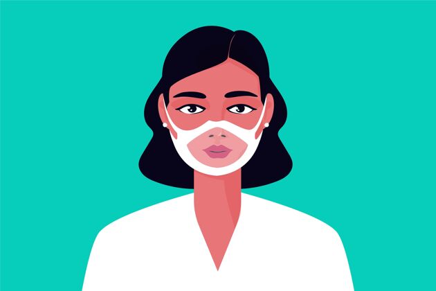 危险为聋子戴上透明面罩的人检疫流感健康