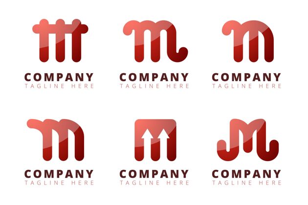 Logo渐变m标志系列Logo集合包装分类