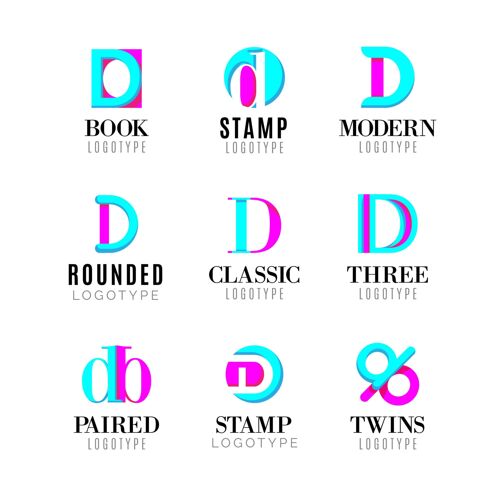 公司标识平面设计不同的d标志包CorporateD标识品牌