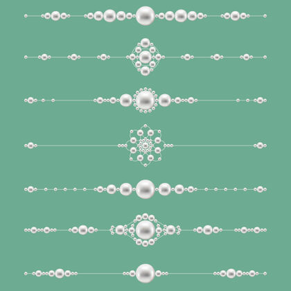 分隔珍珠首饰分割器用优雅的宝石装饰插图配件经典边框