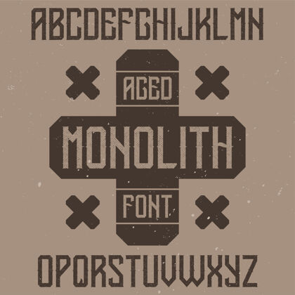 排版名为monolith的复古标签字体标签经典旧