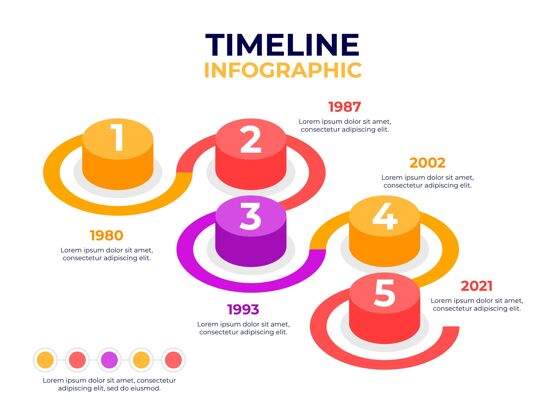 信息图模板平面时间线信息图形模板数据平面设计时间线信息图