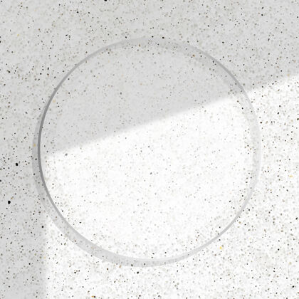 材料圆形银框 带阴影的白色大理石背景阴影纹理装饰