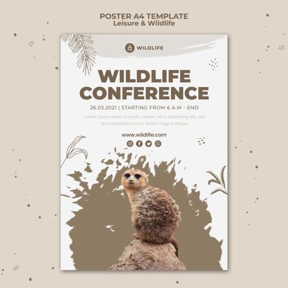 野生动物休闲和野生动物海报模板海报模板海报