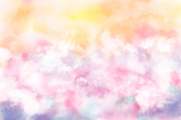 水彩手绘水彩粉彩天空背景粉彩天空背景粉彩