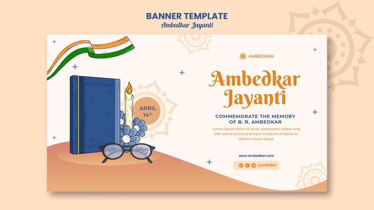 印度Ambedkarjayanti横幅模板事件纪念节日