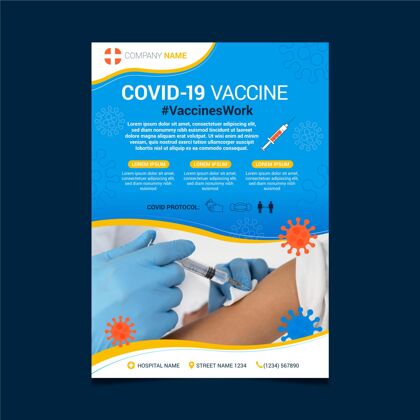 疫苗传单梯度冠状病毒疫苗接种传单模板传单模板疫苗流行病