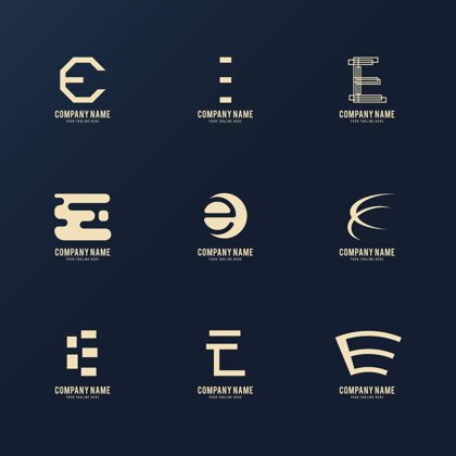 标识平面设计e标志模板品牌企业标识ELogo