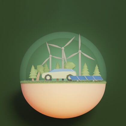 风能3d环境项目场景生态3d生态能源