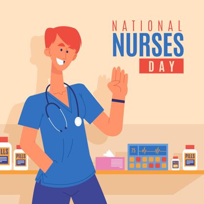 国际卡通全国护士节插画医疗保健全球国际护士日