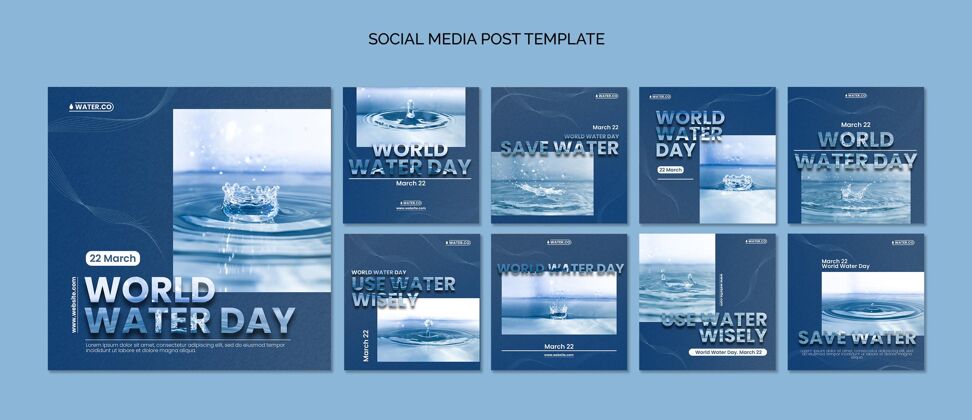 世界水日世界水日instagram帖子模板附照片生态Instagram自然