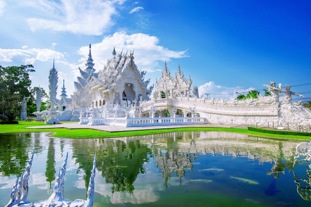 泰国泰国清莱的华容坤寺（白寺）雕塑泰国工艺