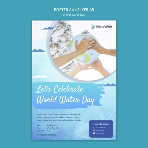 世界水日世界水日打印模板意识保护水日