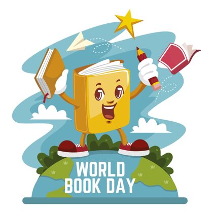 小说卡通世界图书日插画全球4月23日庆典