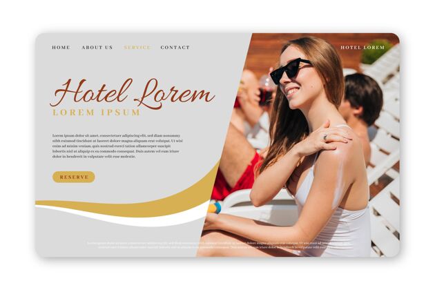 登录页创意酒店登录页模板与照片内部客房网页模板