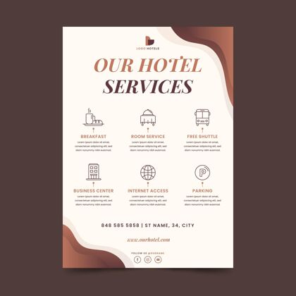 预订现代酒店服务传单旅行旅游准备打印