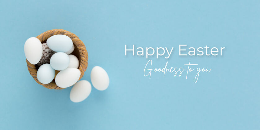 彩蛋蓝色背景彩蛋复活节横幅庆祝活动季节复活节彩蛋