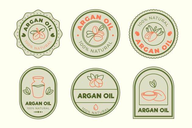 治疗有机平面设计argan油徽章包油草药健康