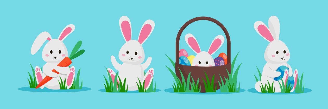 单位复活节兔子系列复活节兔子复活节收集