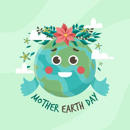 动物地球母亲节插图庆典实习生行星